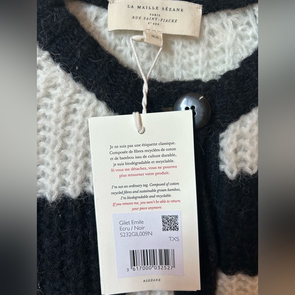 HP! ✨NWT Sezane Emily Cardigan XS - Picture 7 of 8